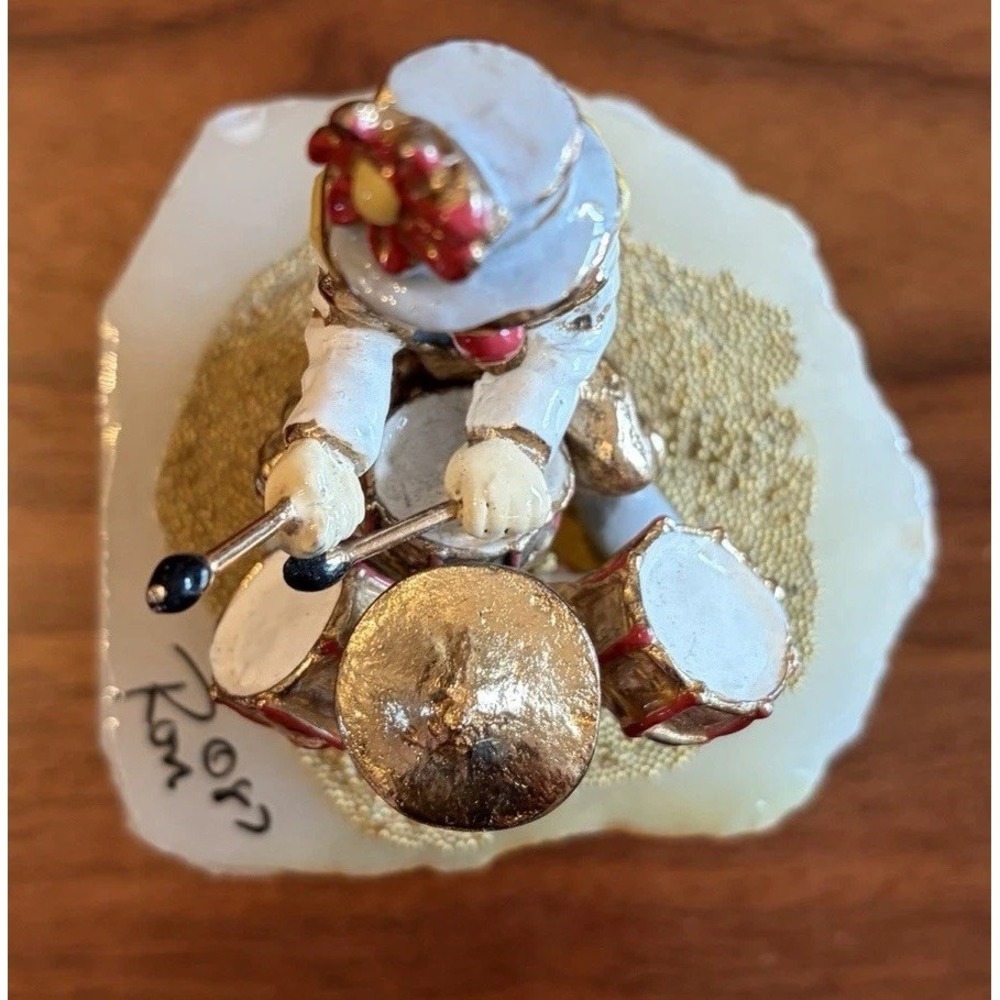 Vtg 1985 RARE Ron Lee Clown Figurine Playing Drums Drummer On Stand Signed - Picture 6 of 6